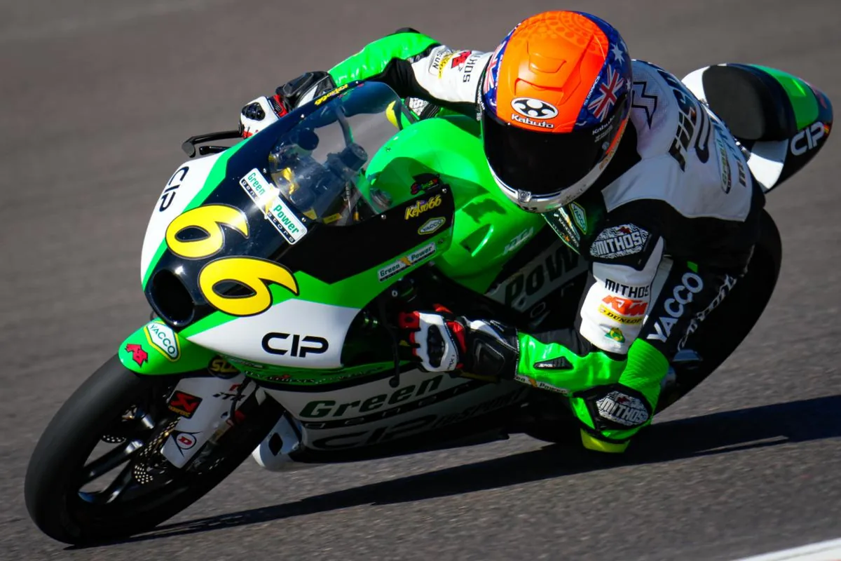 Moto3 rider on track